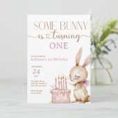 Niedlich Bunny Geburtstag Einladung (Stehend Vorderseite)