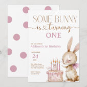 Niedlich Bunny Geburtstag Einladung (Vorne/Hinten)