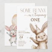 Niedlich Bunny Geburtstag Einladung (Vorne/Hinten)