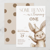 Niedlich Bunny Geburtstag Einladung (Vorne/Hinten)