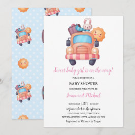 Niedlich Bunny Girl Baby Dusche Einladung