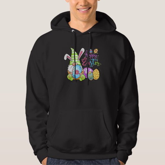 Niedlich Bunny Gnomie Frühjahr Gnome Ostereier Jag Hoodie (Vorderseite)