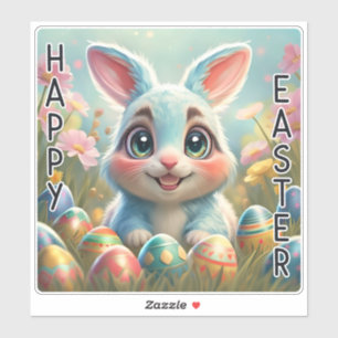 Niedlich Bunny Happy Eastter Aufkleber