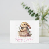Niedlich Bunny Happy Osterpost Postkarte (Stehend Vorderseite)