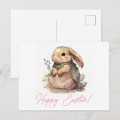 Niedlich Bunny Happy Osterpost Postkarte (Vorne/Hinten)
