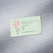 Niedlich Bunny Holding a Balloon Magnetische Visitenkarte (Beispiel)