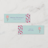 Niedlich Bunny Holding a Balloon Mini Visitenkarte (Vorne/Hinten)