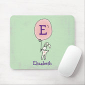 Niedlich Bunny Holding a Balloon Mousepad (Mit Mouse)