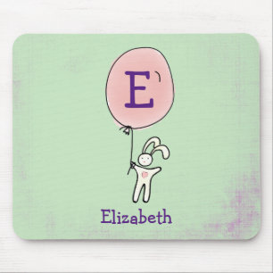 Niedlich Bunny Holding a Balloon Mousepad