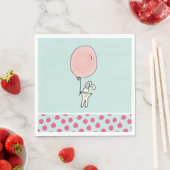 Niedlich Bunny Holding a Balloon Serviette (Beispiel)