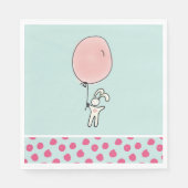 Niedlich Bunny Holding a Balloon Serviette (Vorderseite)
