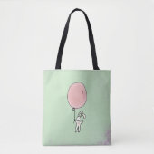 Niedlich Bunny Holding a Balloon Tasche (Vorderseite)