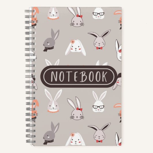 Niedlich Bunny Illustriert Bunnies Notizblock (Vorderseite)