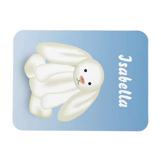 Niedlich Bunny Kids Name Monogram Magnet (Horizontal)