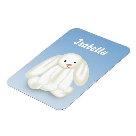 Niedlich Bunny Kids Name Monogram Magnet (Linke Seite)