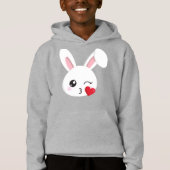 Niedlich Bunny, Little Bunny, White Bunny, Herz, K Hoodie (Vorderseite)