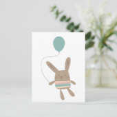 Niedlich Bunny mit Balloon Postkarte (Stehend Vorderseite)