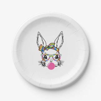 Niedlich Bunny mit Bandana Gefärbte Krawatte Brill Pappteller