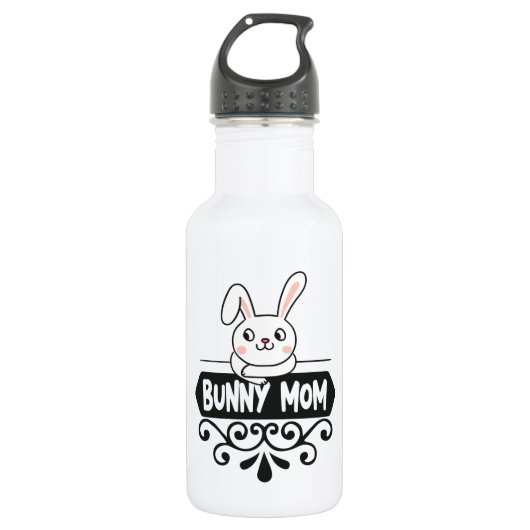 Niedlich Bunny Mom Haustierkaninchenliebhaber Edelstahlflasche (Vorderseite)