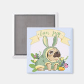 Niedlich Bunny Mops Magnet (Vorderseite/Rückseite)