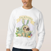 Niedlich Bunny Mops Sweatshirt (Vorderseite)