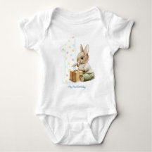 Niedlich Bunny My First Birthday T - Shirt