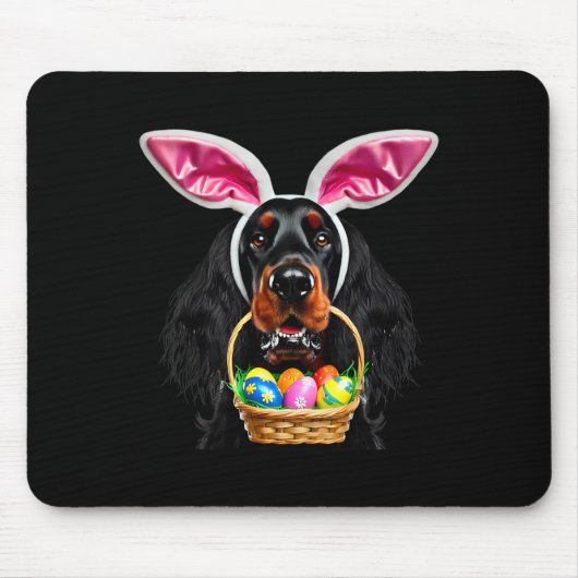 Niedlich Bunny Oars Gordon Setter Hund Ostereier J Mousepad (Vorne)