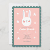 Niedlich Bunny Oaster Brunch Ei Hunt Einladung (Vorderseite)