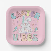 Niedlich Bunny Oaster Vibes Pastel Spring Party Pappteller (Vorderseite)