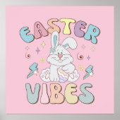 Niedlich Bunny Oaster Vibes Pastel Spring Party Poster (Vorne)