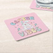 Niedlich Bunny Oaster Vibes Pastel Spring Party Rechteckiger Pappuntersetzer (angewinkelt)