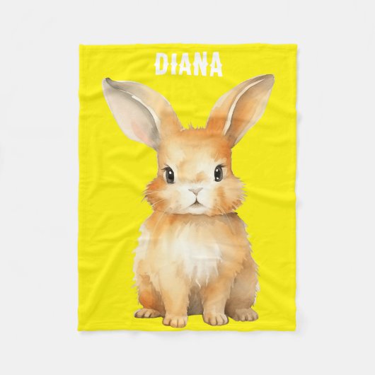 Niedlich Bunny Personalisiert Fleecedecke (Vorderseite)