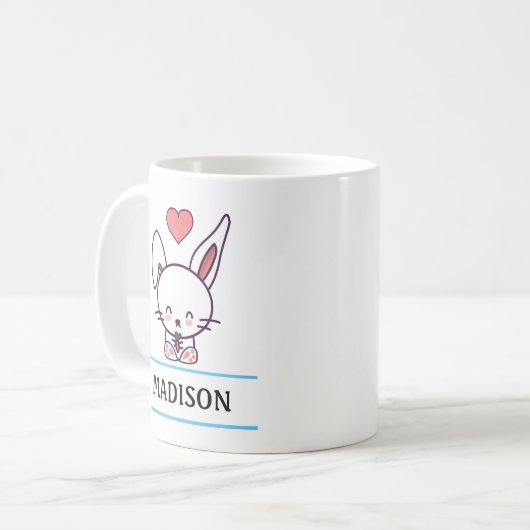 Niedlich Bunny Personalisiert Kaffeetasse (Vorderseite Links)