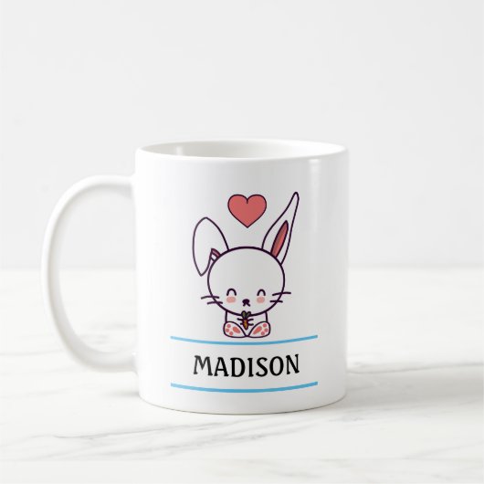 Niedlich Bunny Personalisiert Kaffeetasse (Links)
