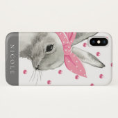 Niedlich Bunny Pink Bow Personalisiert Case-Mate iPhone Hülle (Rückseite (Horizontal))
