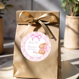 Niedlich Bunny Pink Bugbaby Dusche Gefallen Runder Aufkleber