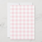 Niedlich Bunny Pink Gingham Baby Girl Dusche II Einladung (Rückseite)