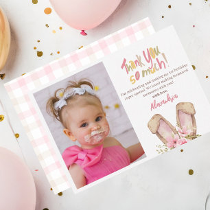 Niedlich Bunny Pink Girl Danke zum Geburtstag