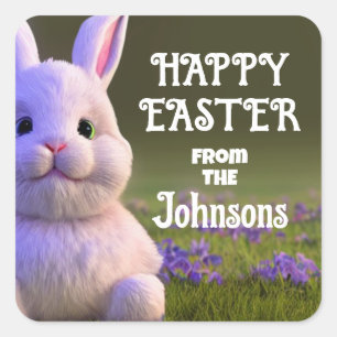 Niedlich Bunny Quadratischer Aufkleber