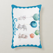 Niedlich Bunny Rabbit Balloon Lumbar Dekokissen (Vorderseite(Vertikal))