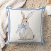 Niedlich Bunny Rabbit Blue Vintag Kissen (Decke)