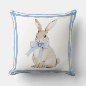 Niedlich Bunny Rabbit Blue Vintag Kissen (Vorderseite)