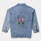 Niedlich Bunny Rabbit Face Gefärbte Krawatte Glass Jeansjacke (Rückseite)