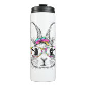 Niedlich Bunny Rabbit Face Gefärbte Krawatte Glass Thermosbecher (Vorderseite)