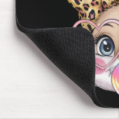 Niedlich Bunny Rabbit Face Leopard Bow Girls Happy Mousepad (Ecke)