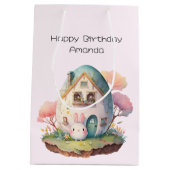 Niedlich Bunny Rabbit Japanisch Kawaii Stil Geburt Mittlere Geschenktüte (Rückseite)