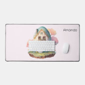 Niedlich Bunny Rabbit Japanischer Kawaii Stil Schreibtischunterlage (Tastatur & Maus)