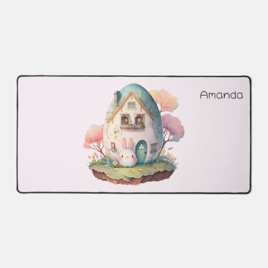 Niedlich Bunny Rabbit Japanischer Kawaii Stil Schreibtischunterlage (Vorderseite)