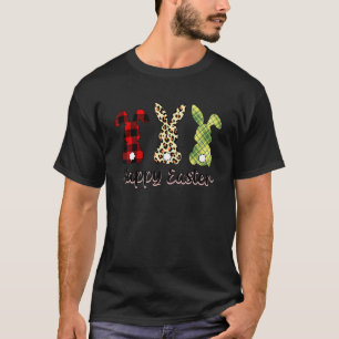 Niedlich Bunny Rabbit Leopard Rainbow Girl Happy E T-Shirt