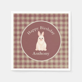 Niedlich Bunny Rabbit Watercolor Name Birthdaby Serviette